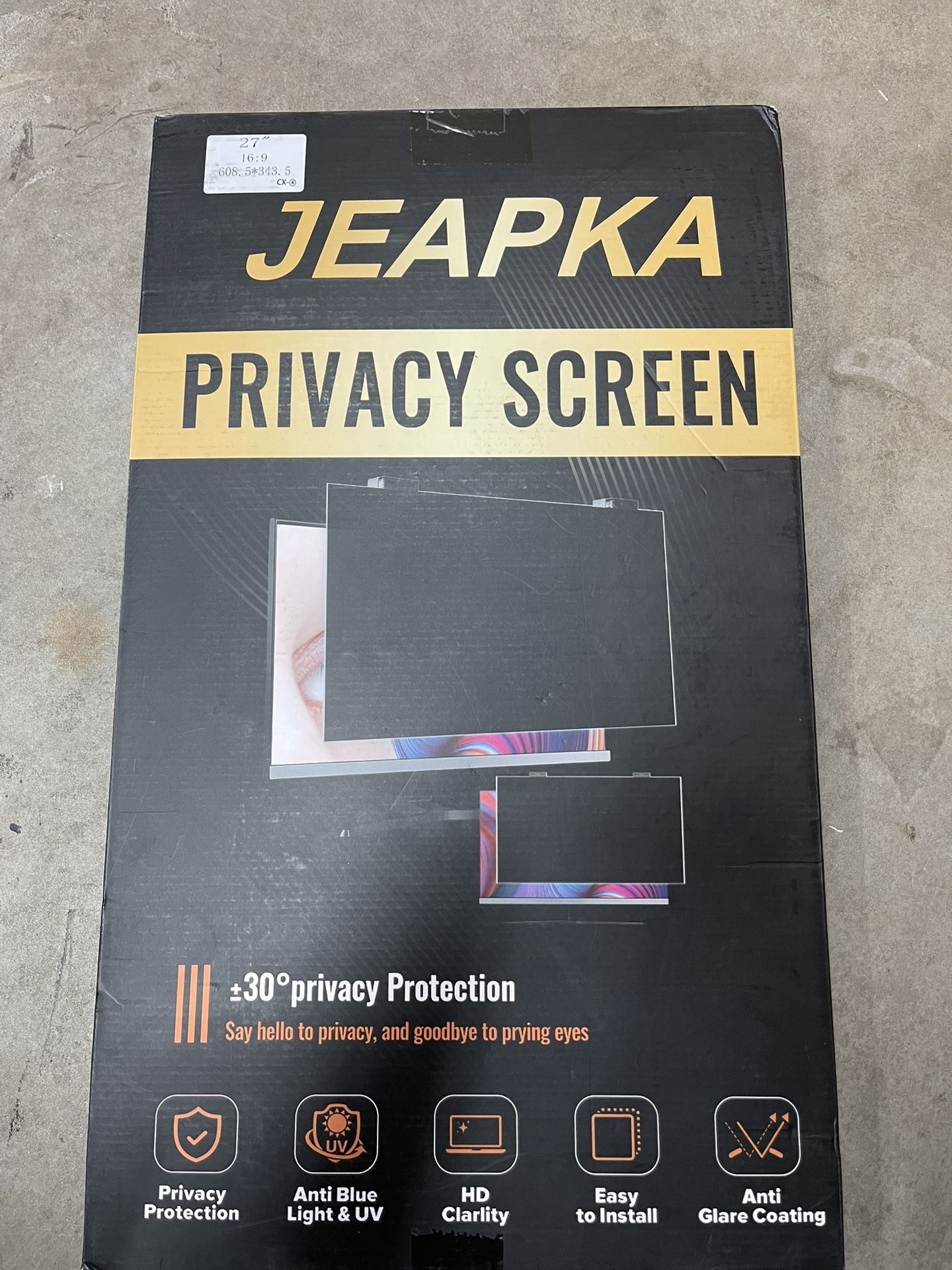 Computer Privacy Screen Filter 27 inch for Frameless Monitor 16:9 Widescreen