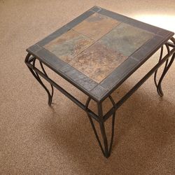 Tile And Wrought Iron Table 