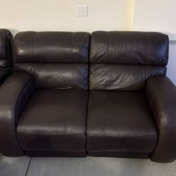 Matching Set - Genuine Leather Reclining Sofas