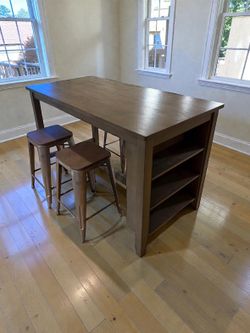 Tall Table With Shelves 