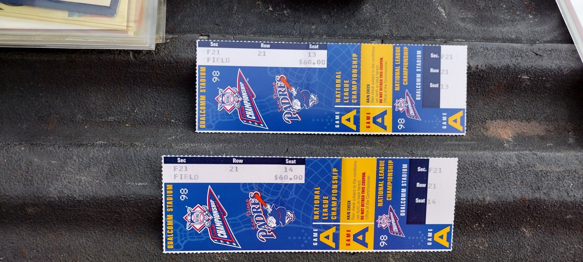 San Diego Padres 1998 National League Championship Game Tickets