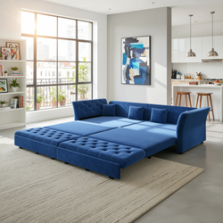 Brockton 100" Velvet Oversize Pull-Out Sleeper Sofa Bed
