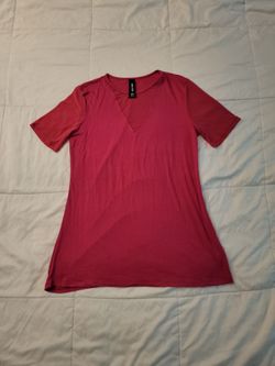 Pink V-Neck Short Sleeve T-Shirt