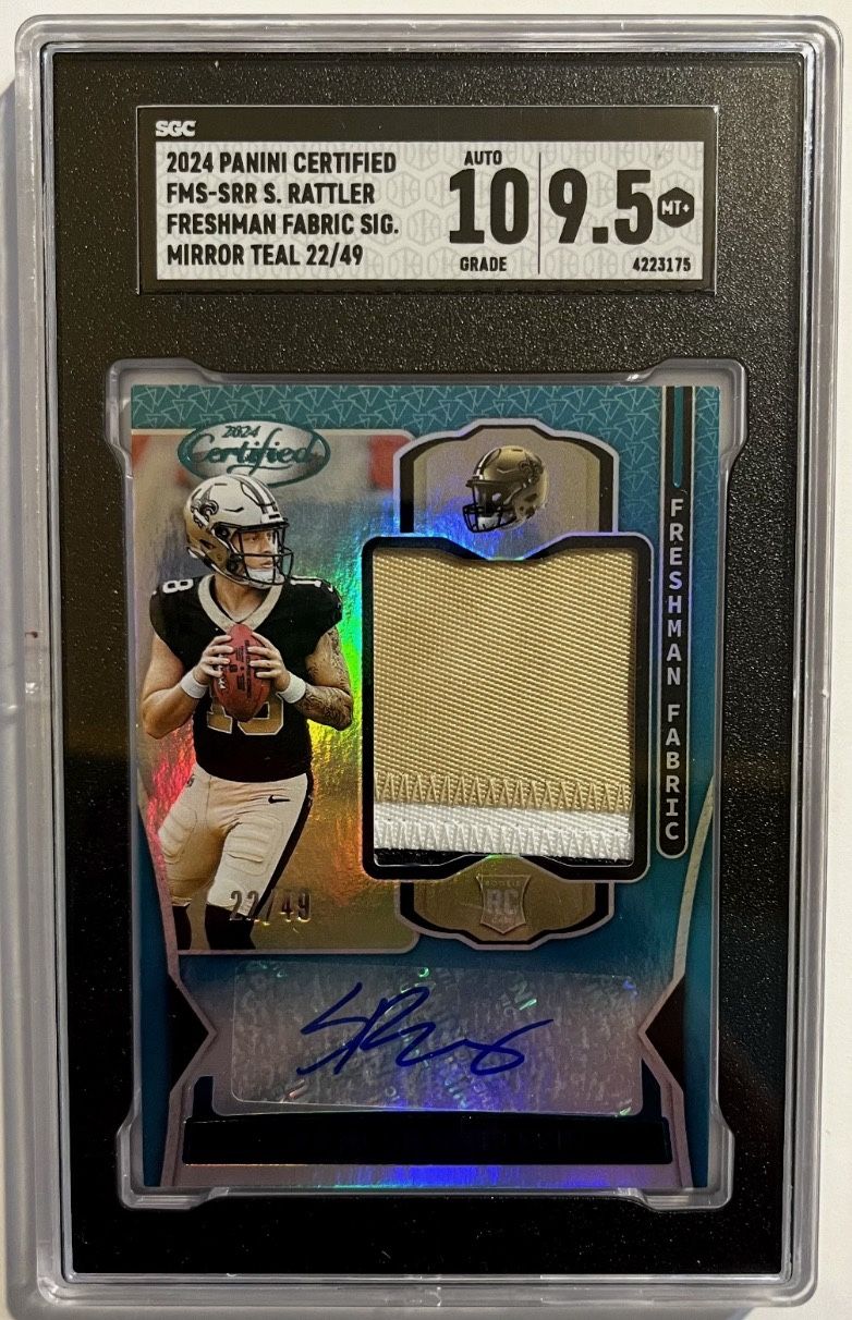 Spencer Rattler SGC Graded Rookie Auto Card /49