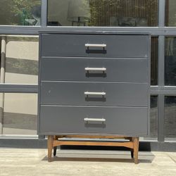 Mid Century Modern Tall Black Dresser