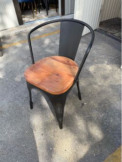 Wooden Black Metal Chairs