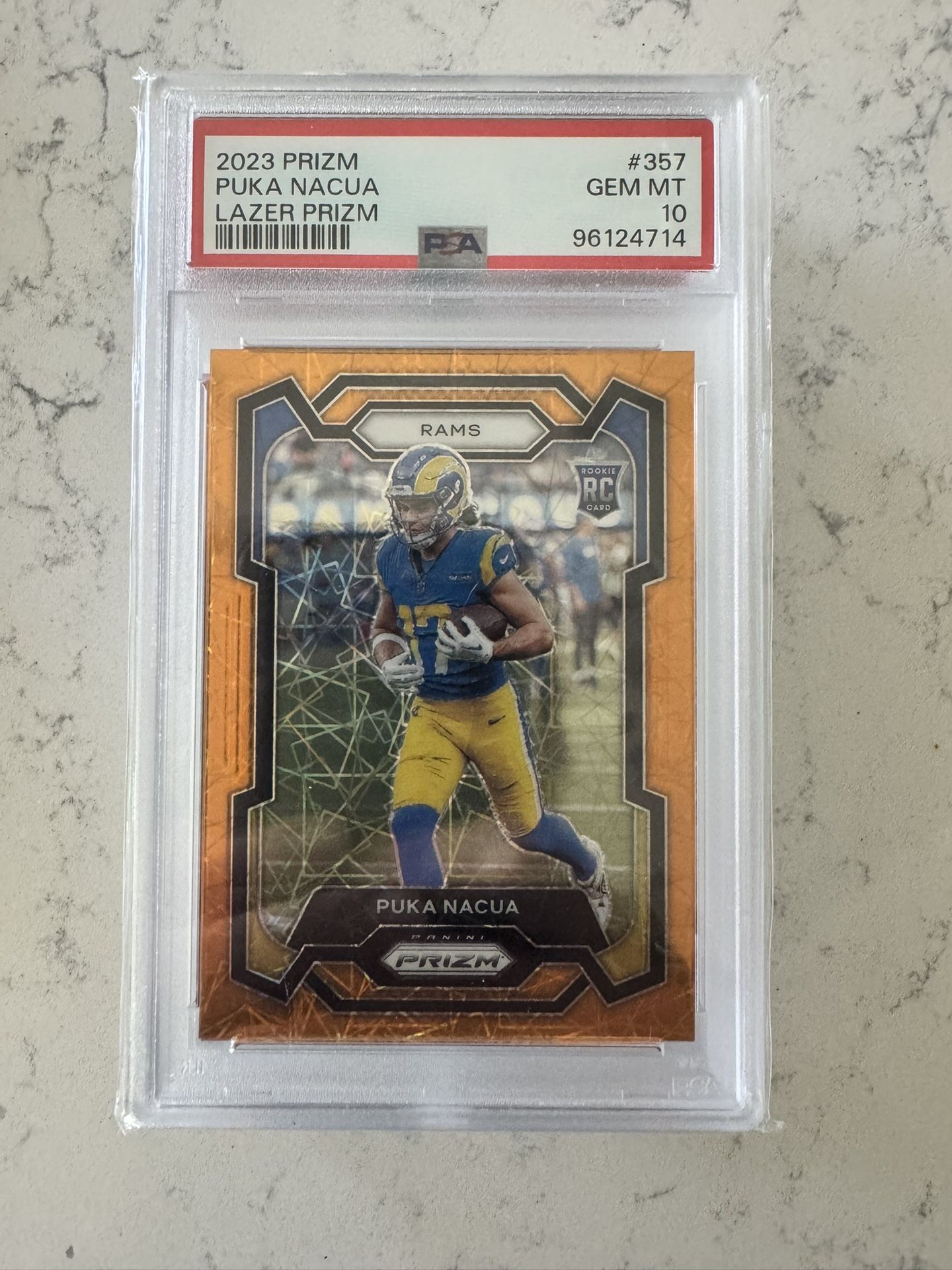 Puka Nacua Orange Laser Psa 10