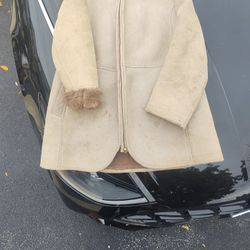 Real Shearling Suede Jacket with Hood