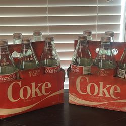 Vintage Coca-Cola 2, 6 Pack 1 Liter Bottle Sets In Original Casing