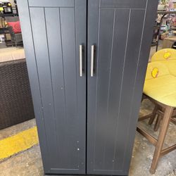Black Pantry Storage Cabinet New Assembled 