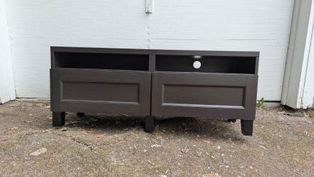 Black TV Stand Cabinet Console with two sliding drawers
