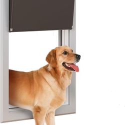 Pet Door, Large Dog Door for Exterior Doors with Single Automatic Closing Magnetic Flaps