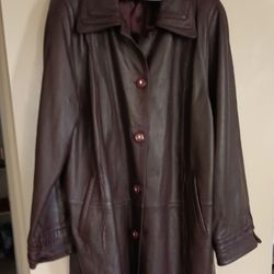 Burgundy Leather Jacket 3XL /Chamarra De Piel 3XL