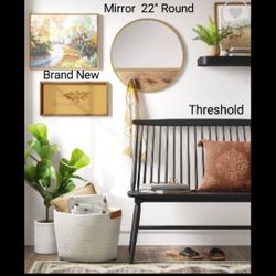 Brand New Threshold 22" Round Mirror