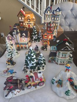 Christmas Village Collection with Lighted Buildings