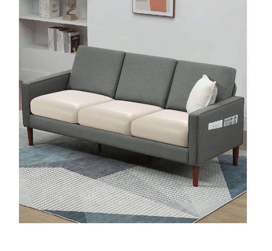 PU Leather Couch Cushion Sofa Cover, Waterproof Stretch Couch Seat Slipcovers, Faux Leather Sofa Slipcovers Loveseat Couch Cushion Replacement Chair/F