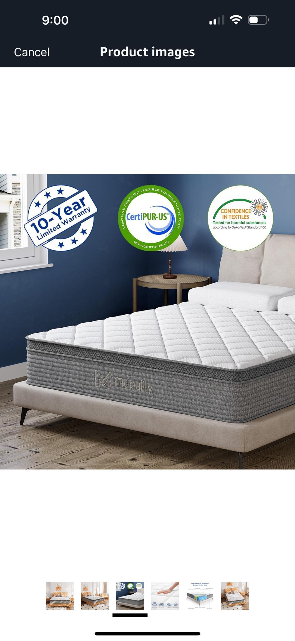 New in the box 10 inch hybrid mattress