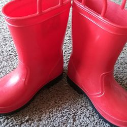Toddler Boys rain boots red (size 8)