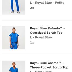Figs Used Royal Blue 2 Set Scrubs 