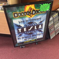 Tesla 2001 House Of Blues Poster Signed