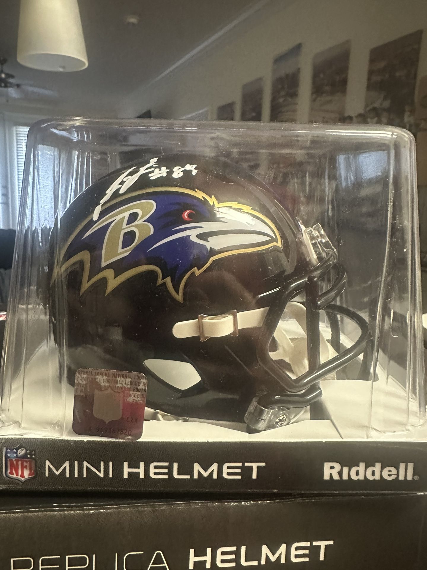 Jermaine Lewis Signed Baltimore Ravens Riddell Speed Mini Helmet Schwartz