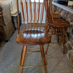 3 High Back Swivel Bar Stools 