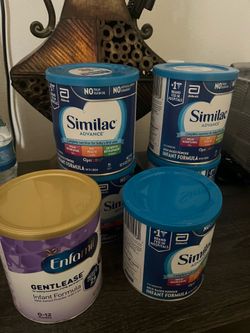 4 cans of similac and 1 Enfamil