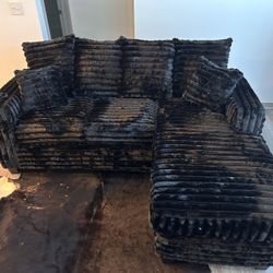 *SPRING SALE!!🔥✅* BRAND NEW Byers Market Wham Black Corduroy Sofa Chaise