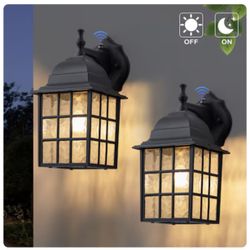 Feit Electric LED Outdoor Lantern Matte Black Hardwired Dusk to Dawn Outdoor Wall Light