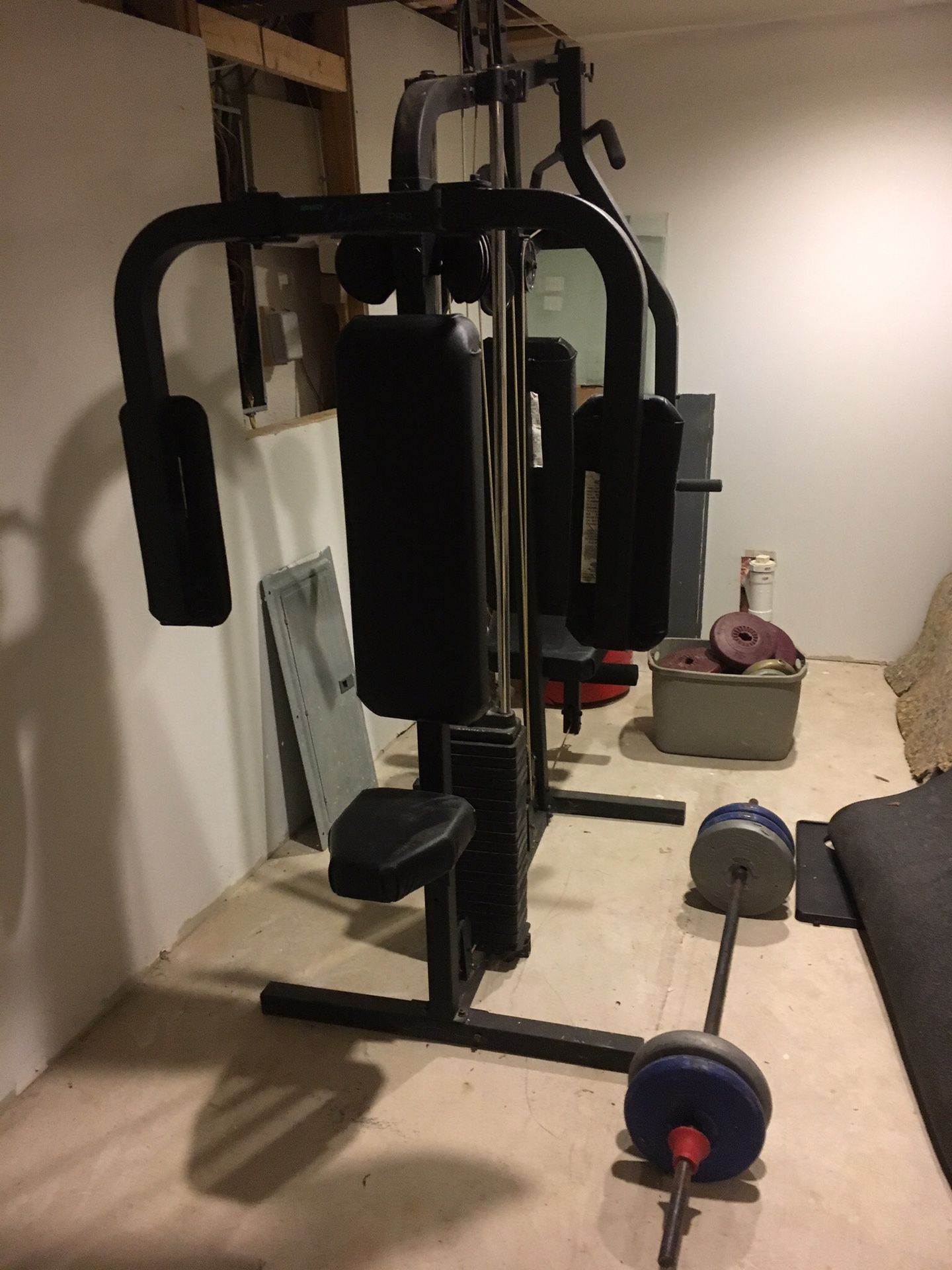 Home gym equipment with weights