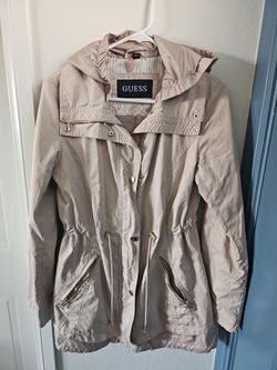 GUESS Women's Taupe Hooded Utility Parka Jacket