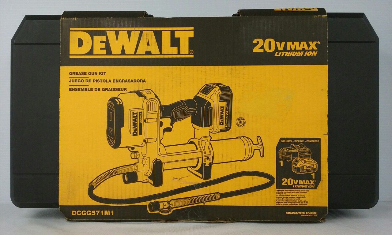 DeWalt 20-volt Max Lithium-Ion Cordless Grease Gun Kit with Battery 4AH (DCGG571M1)