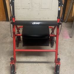 Drive Medical Four-Wheel Rollator Walker 