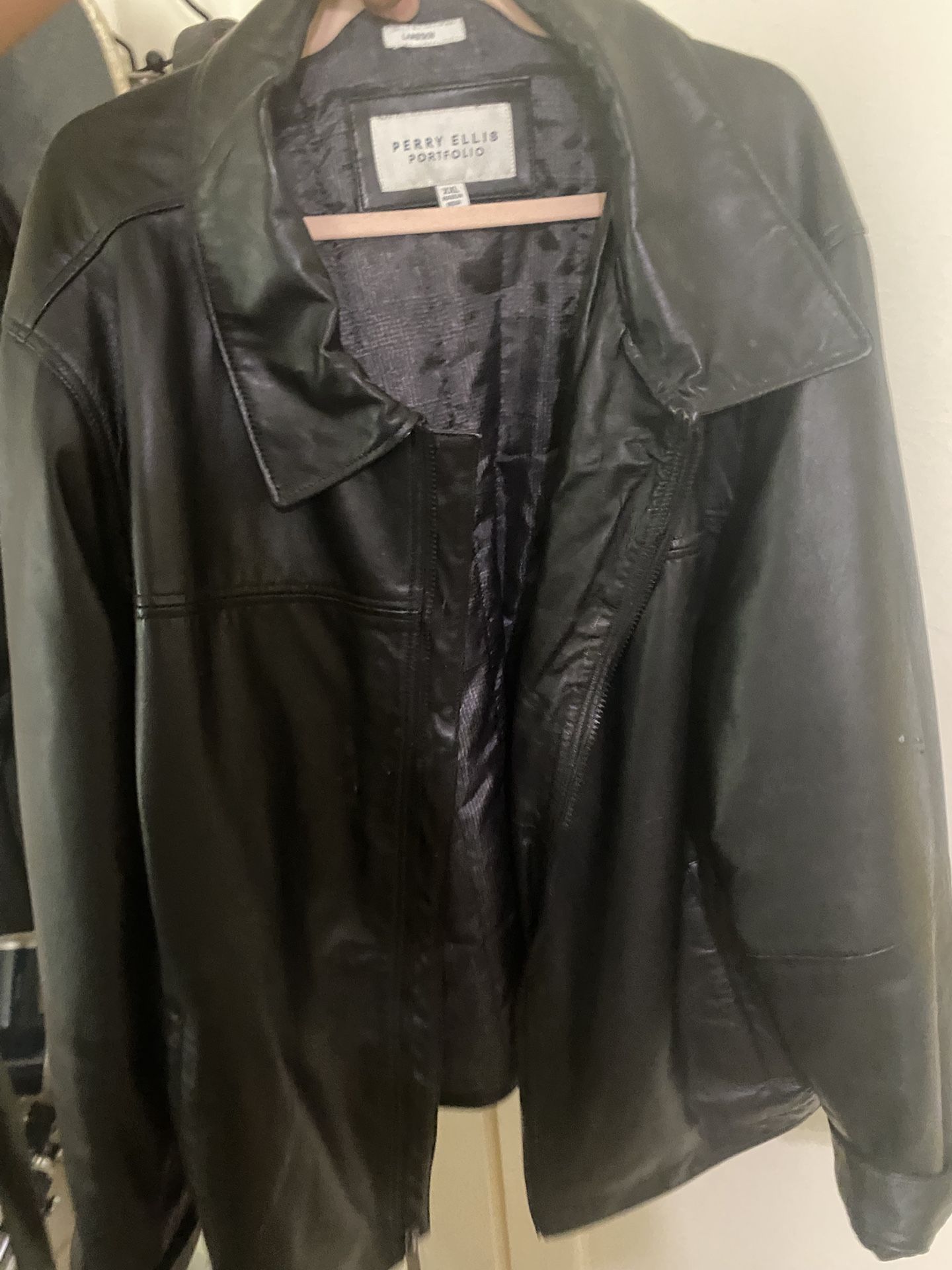 Lamb skin Perry Ellis Leather Jacket