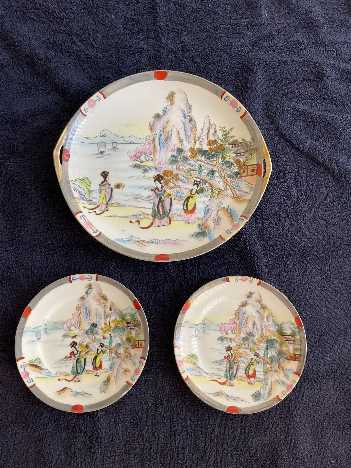 Set Of 3 Vintage Nippon China Plates $85.00