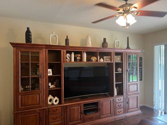 Large Wood Entertainment Center Wall Unit