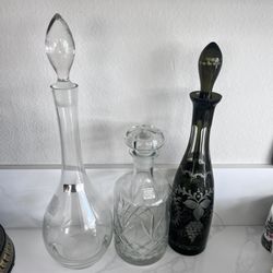 Vintage Romanian Crystal Decanter Set - Fifth Avenue + Crystal Clear