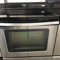 Whirlpool Stainless Glass Top Stove 
