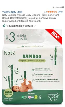 Naty Bamboo size 3 diapers