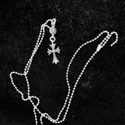 Single ball cross 925 silver pendant necklace men's silver