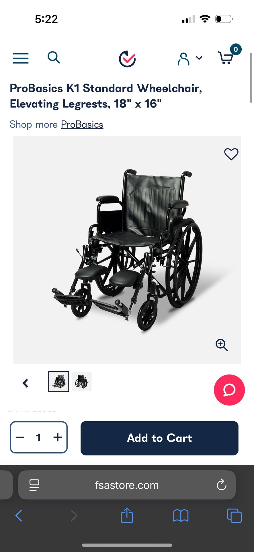 Wheelchair K1 Standard 18x16