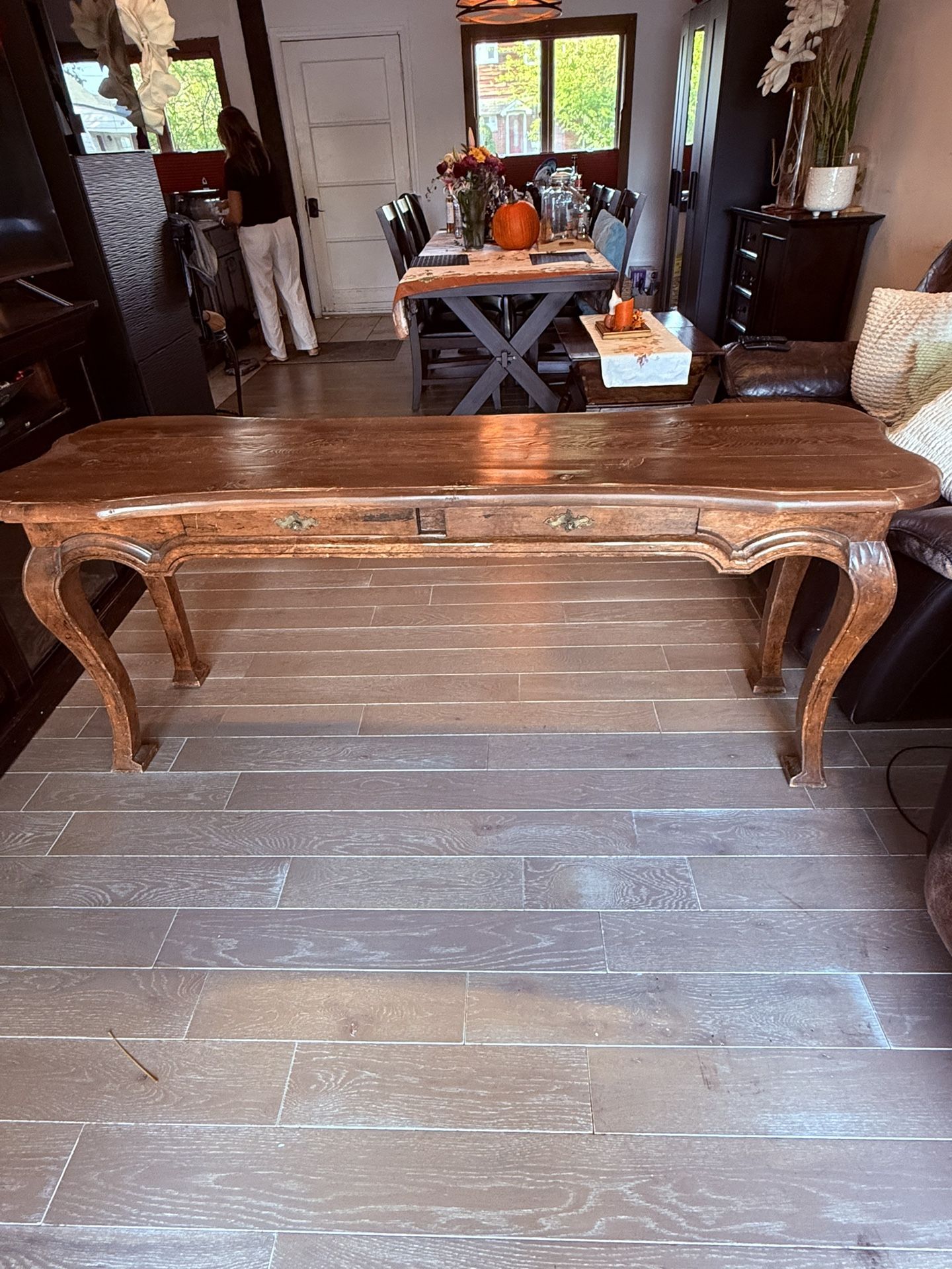 Antique Wood Console Table