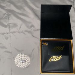 GLD: Micro Clustered Tennis Necklace in White Gold