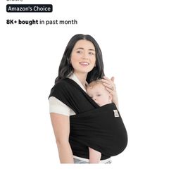 KeaBabies Baby Wrap Carrier in black