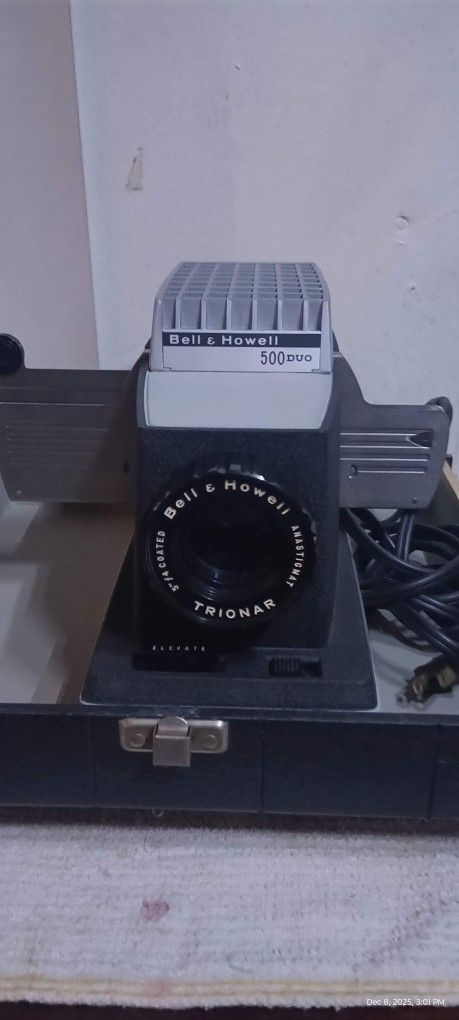 vintage Bell & Howell Project-or-View 500 slide projector.