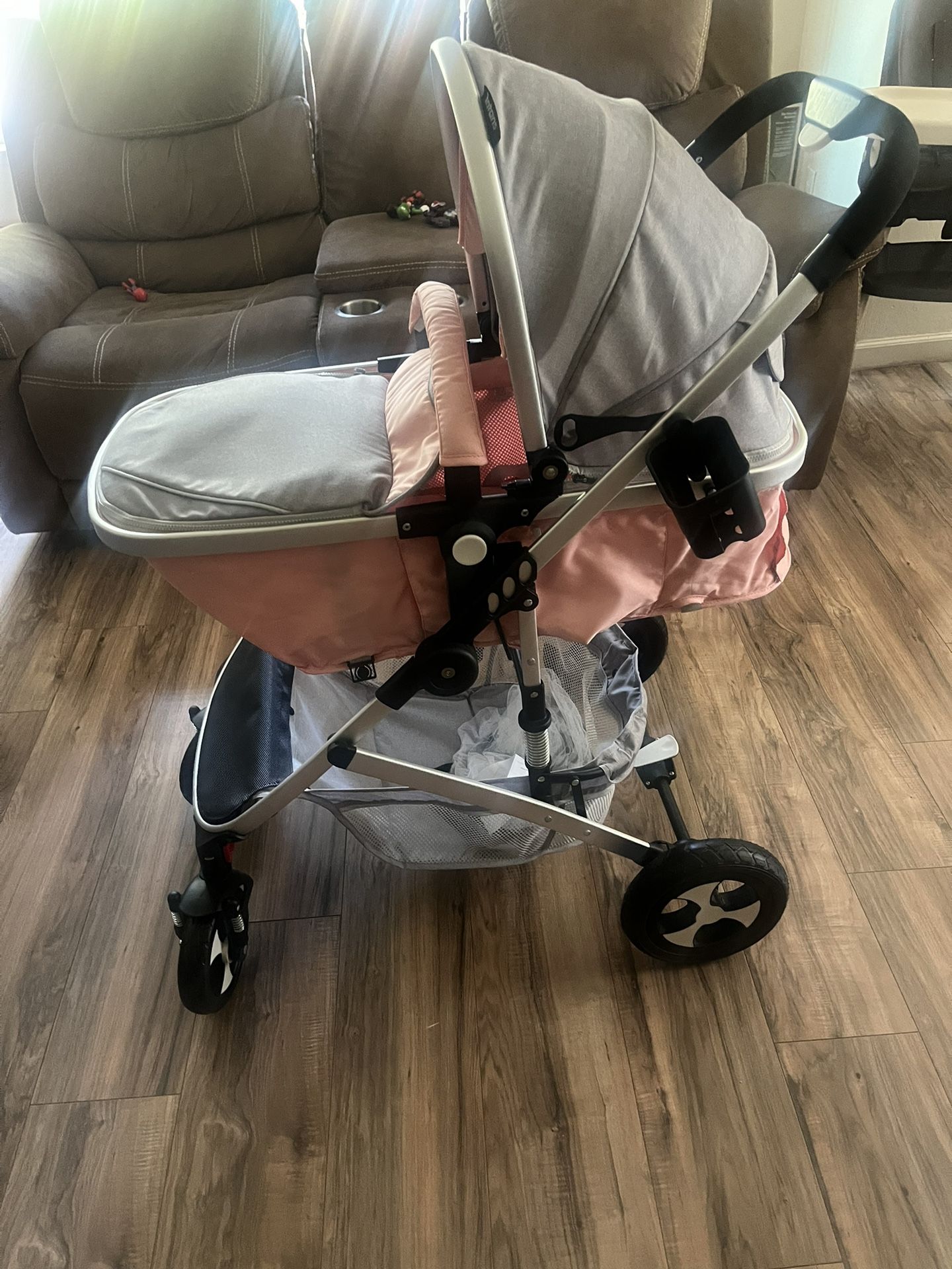 Baby Convertible Pink Stroller 