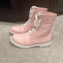 Pastel Pink Combat Boots