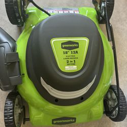 18” 12A 2 In 1 Electric Lawn Mower