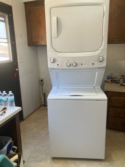 GE Stacked washer and propane dryer