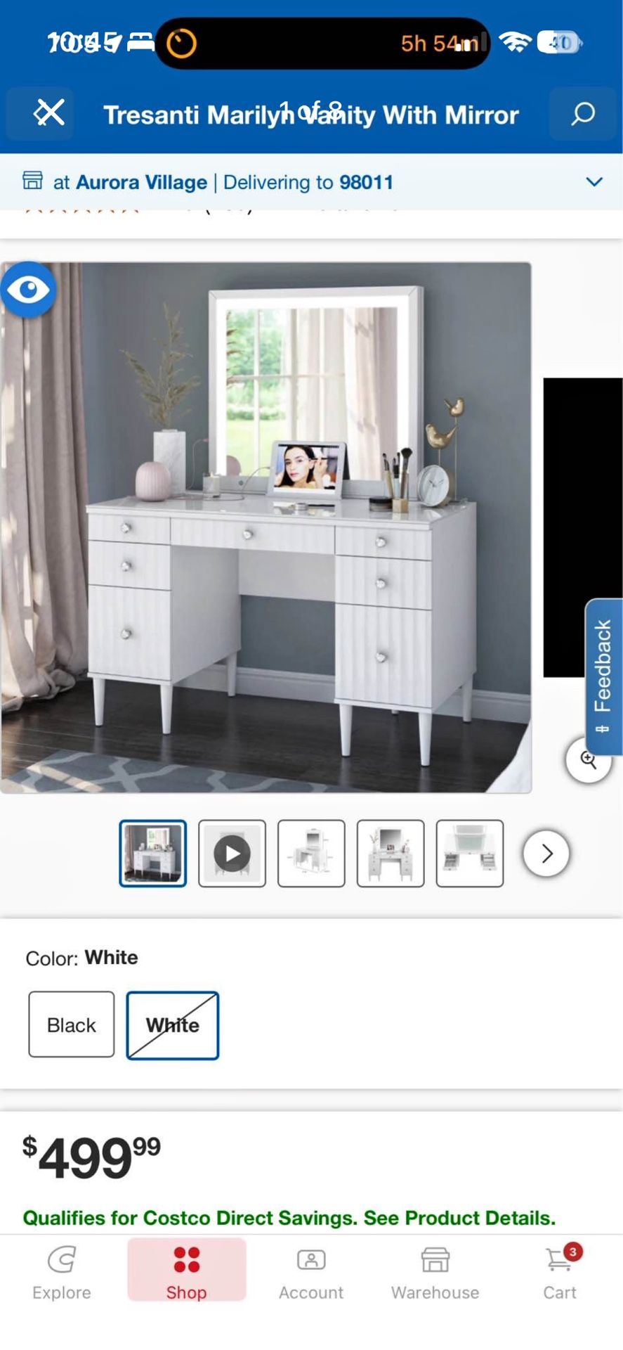 Tresanti Marilyn Vanity with Mirror. STILL IN BOX